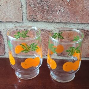 Vintage Orange Juice Glasses